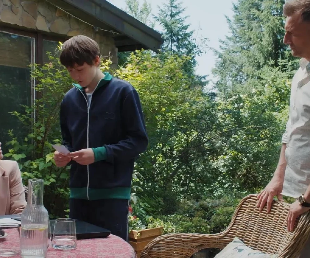 Dorota, Bartek i Franek razem na tarasie